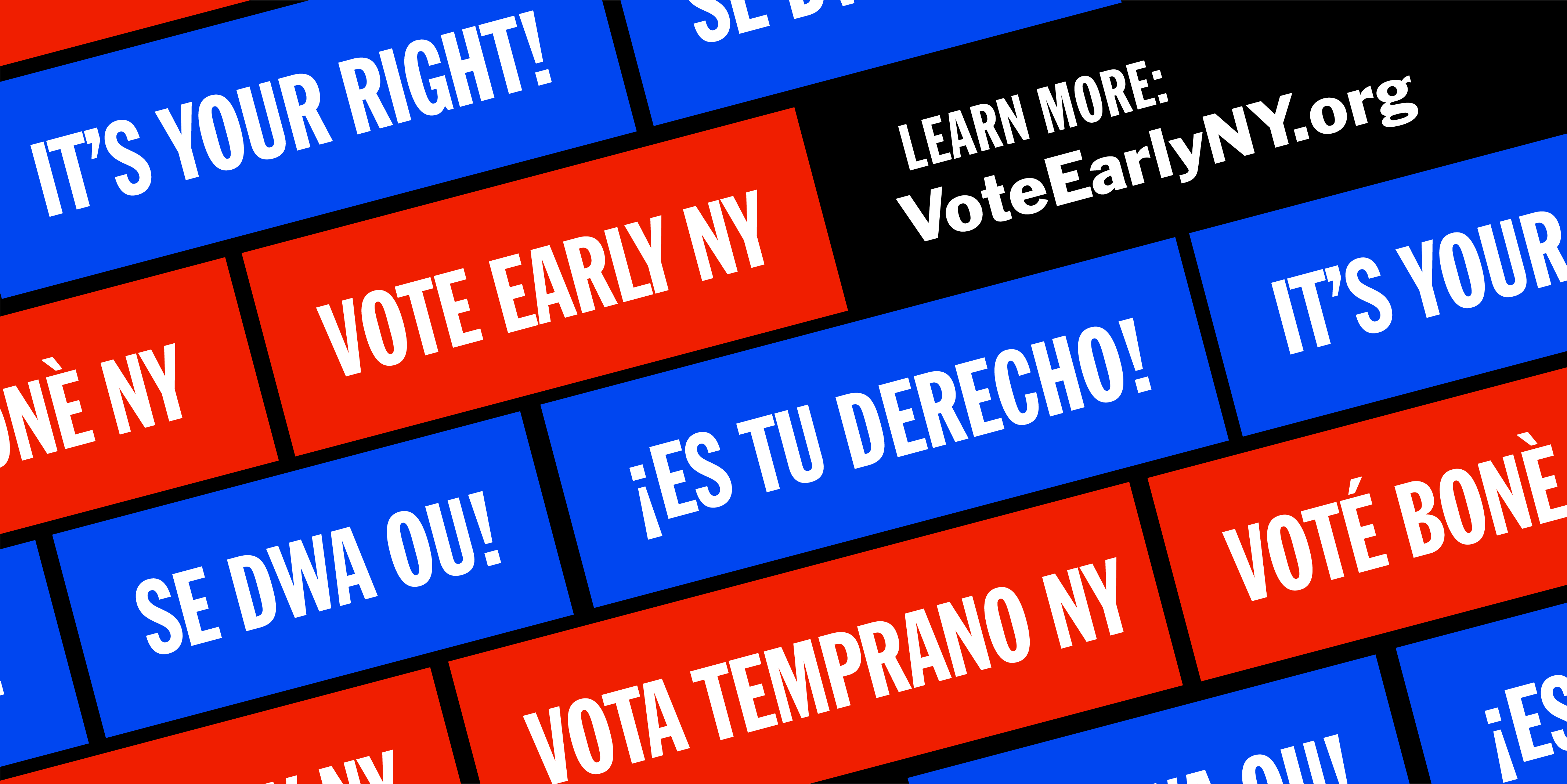 A close up of the words " vote early ny ".
